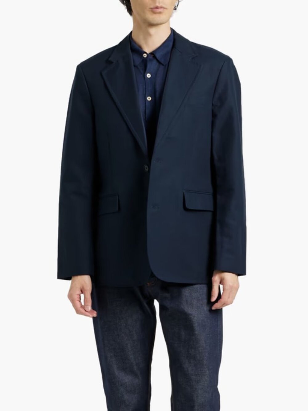 Alex Mill Grant Cotton Twill Blazer in Midnight Blue Size Large